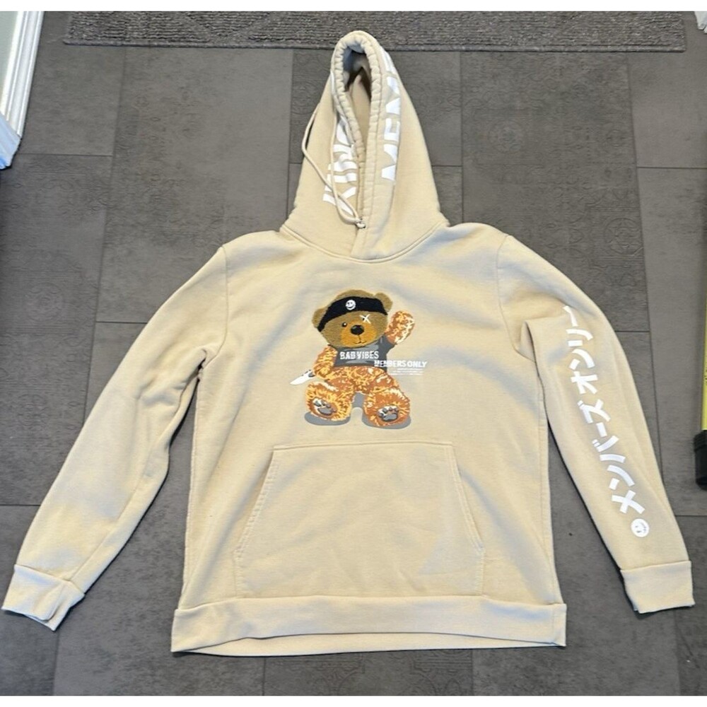 Members Only Bad Vibes Hoodie khaki sweater ball nightmare size L casual street
